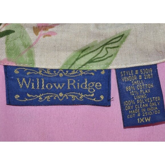 Vintage Beaded Floral Jacket & Matching Handbag Purse Cotton/Flax Plus Size 1X - Picture 10 of 16